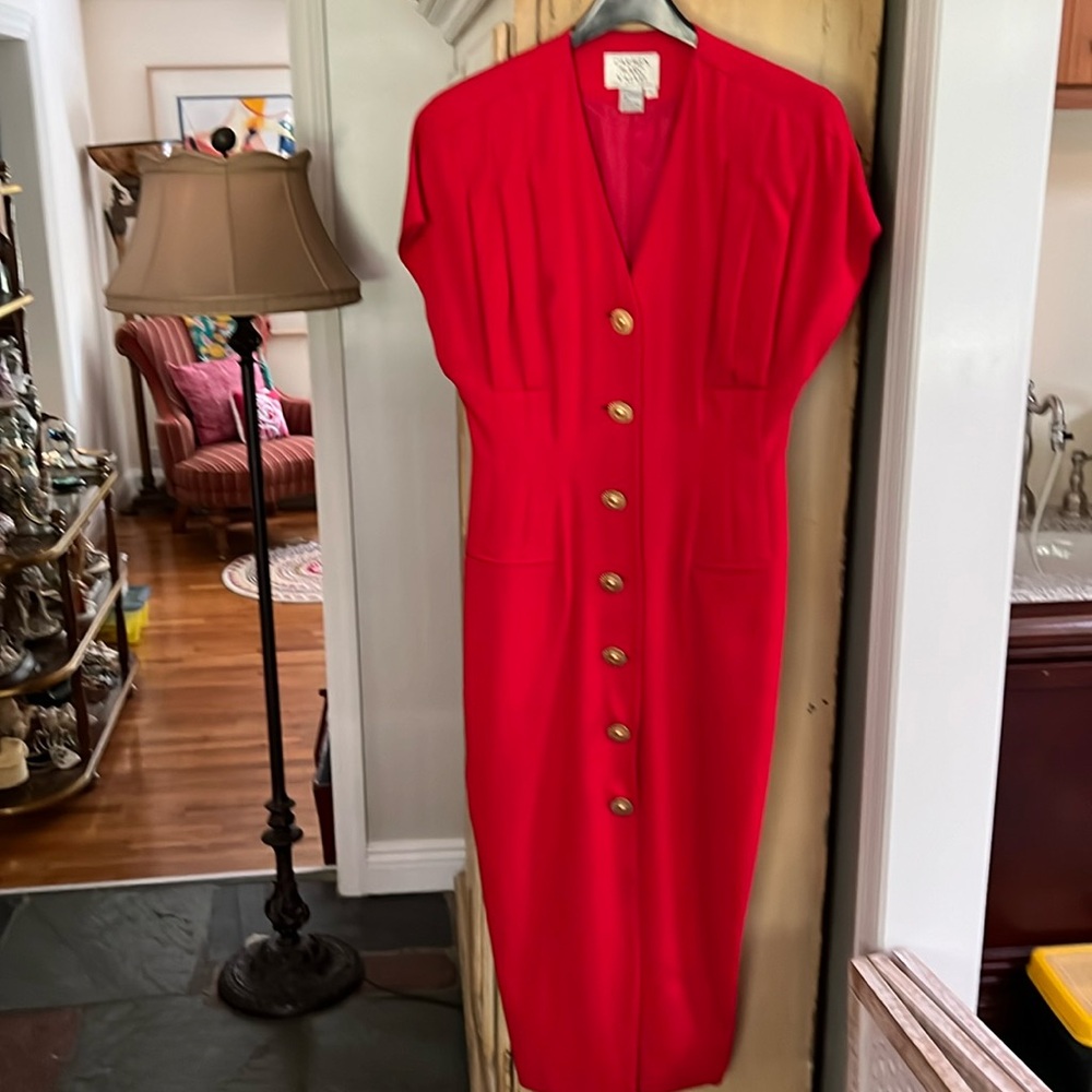 Size 10 Red Elegant Transitional Day To Evening G… - image 1